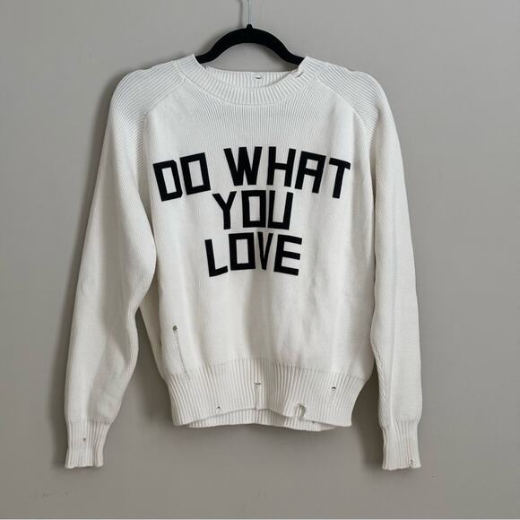 NWOT Golden Goose Delilah Do What You Love Distressed Sweater Women’s Size S - Picture 4 of 15